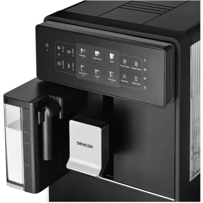 Sencor SES 9300BK Machine à Expresso avec Système EasyLatte, Broyeur Inox 19 bars, Réservoir 1.3L, Panneau LED Sencor SES 9300BK Machine à Expresso avec Système EasyLatte, Broyeur Inox 19 bars, Réservoir 1.3L, Panneau LED