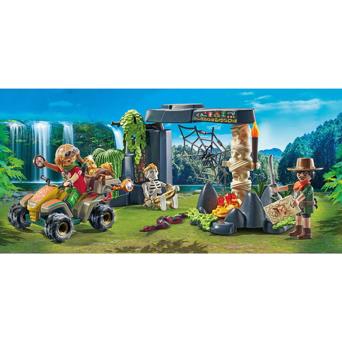 PLAYMOBIL 71454 Aventuriers Chercheurs de Trésor dans la Jungle - Set de Jeu avec Quad - Dès 4 ans