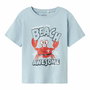 T shirt à manches courtes Enfant Name It Nmmvagno Loose Bleu ciel