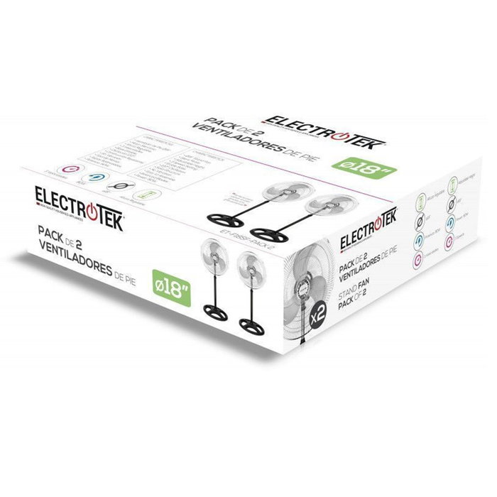 Thulos Pack de 2 Ventilateurs sur Pied 45 cm F18SF