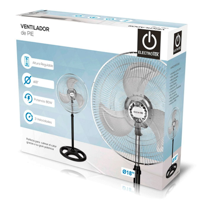 Thulos Pack de 2 Ventilateurs sur Pied 45 cm F18SF