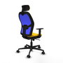 Piqueras y Crespo Chaise de Bureau Jorquera Jaune et Bleu