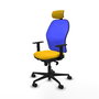 Piqueras y Crespo Chaise de Bureau Jorquera Jaune et Bleu