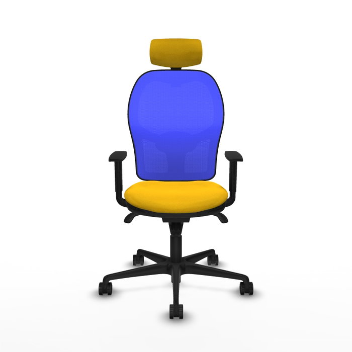 Piqueras y Crespo Chaise de Bureau Jorquera Jaune et Bleu