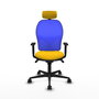 Piqueras y Crespo Chaise de Bureau Jorquera Jaune et Bleu