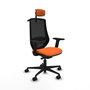 Piqueras y Crespo Chaise de Bureau Mardos Orange et Noir