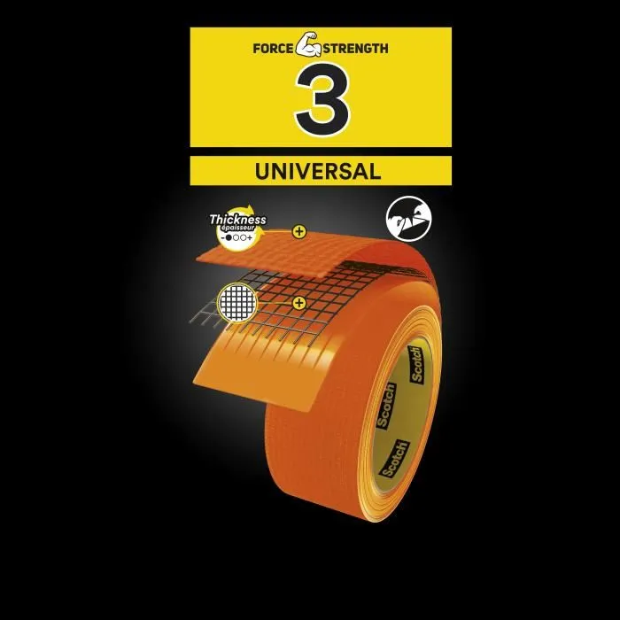 Scotch Toile de Réparation Universal High Visibility Orange 48mm x 25m