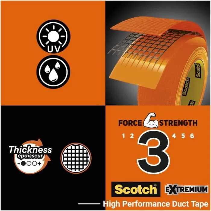 Scotch Toile de Réparation Universal High Visibility Orange 48mm x 25m