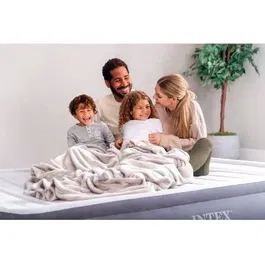 Intex - Matelas gonflable 2 personnes 150 x 200 cm, Fiber-Tech, gonfleur intégré