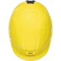 ABUS Casque de protection industrielle Scator Jaune avec suspension 6 points, serre-nuque réglable et visière - pour chantier et industrie
