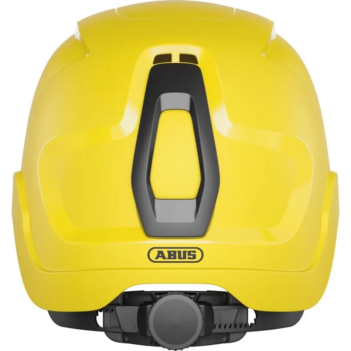 ABUS Casque de protection industrielle Scator Jaune avec suspension 6 points, serre-nuque réglable et visière - pour chantier et industrie