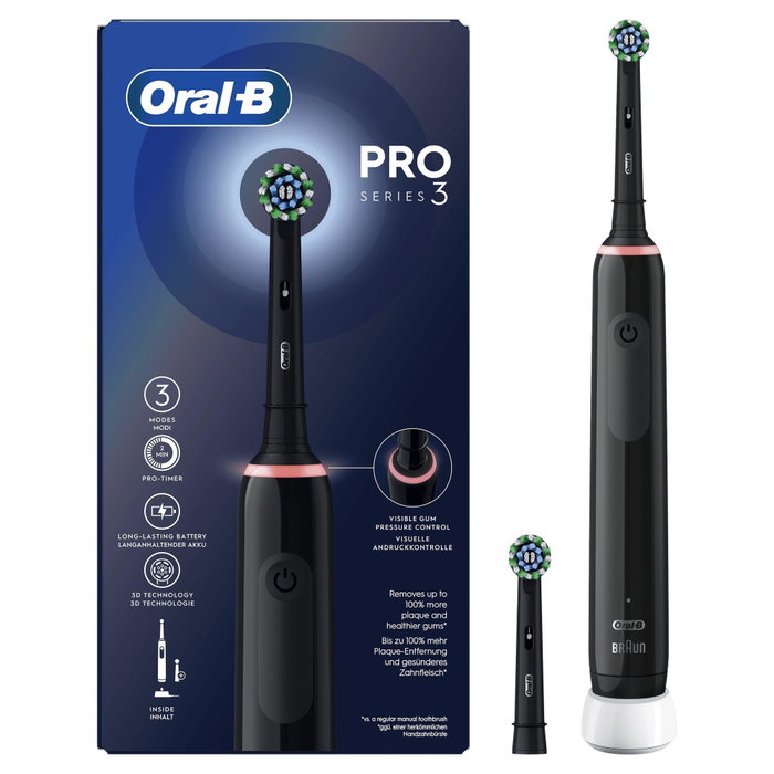 Oral-B Toothbrush Pro 3 3000 Cross Action Noir Oral-B Toothbrush Pro 3 3000 Cross Action Noir