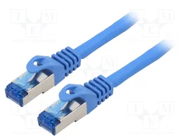 LANBERG Cordon de raccordement Cat 6a S/FTP bleu 0,5 m RJ45