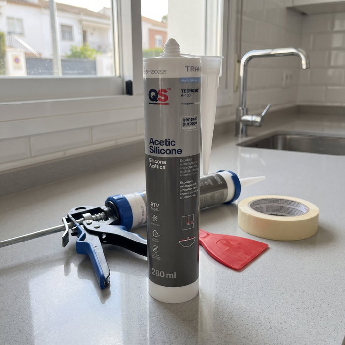 QS ADHESIVOS AKLESIL Silicone Acide Noire 280 ml