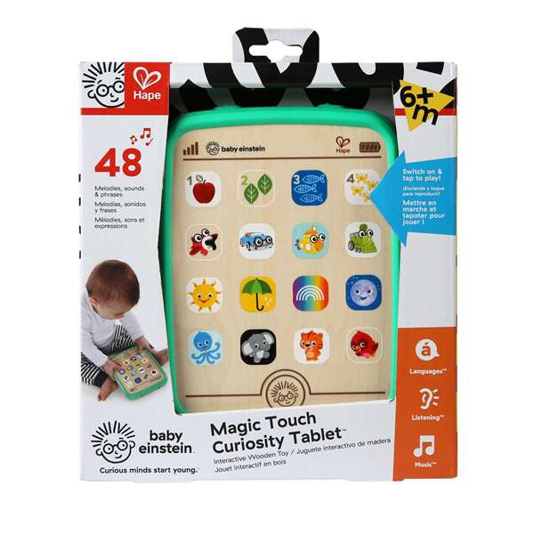 Hape Tablet de madera Magic Touch Curiosity, tablette tactile éducative en bois pour bébé 6 mois+, 19 x 14,7 x 2,6 cm, fonctionne avec piles Hape Tablet de madera Magic Touch Curiosity, tablette tactile éducative en bois pour bébé 6 mois+, 19 x 14,7 x 2,6 cm, fonctionne avec piles