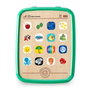 Hape Tablet de madera Magic Touch Curiosity, tablette tactile éducative en bois pour bébé 6 mois+, 19 x 14,7 x 2,6 cm, fonctionne avec piles