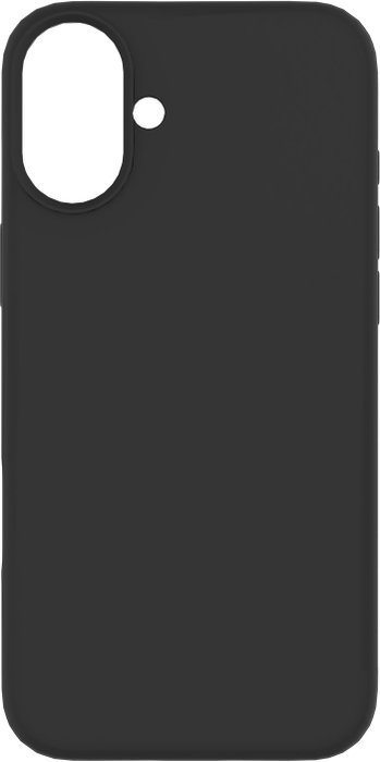 eSTUFF Coque iPhone 16 Plus INFINITE RIGA en silicone recyclé à 93% - Noir - Protection contre les chutes jusqu'à 1,2 m