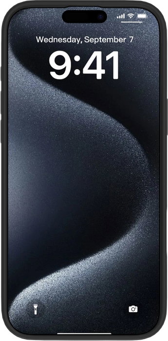 eSTUFF Coque iPhone 16 Plus INFINITE RIGA en silicone recyclé à 93% - Noir - Protection contre les chutes jusqu'à 1,2 m