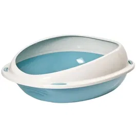 AIMÉ Bac à litière pour chat SHUTTLE avec rebord amovible - Facile d'accès - Dimensions 45 x 36 x 15,5 cm - Coloris Taupe et Beige