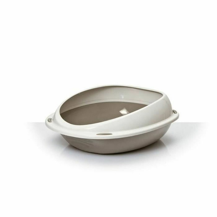Aimé Bac à litière SHUTTLE ovale avec rebord amovible Beige et Taupe Aimé Bac à litière SHUTTLE ovale avec rebord amovible Beige et Taupe