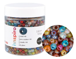 Innspiro Perles de rocaille en verre Aurora Boreale 3,8 mm, 120 g