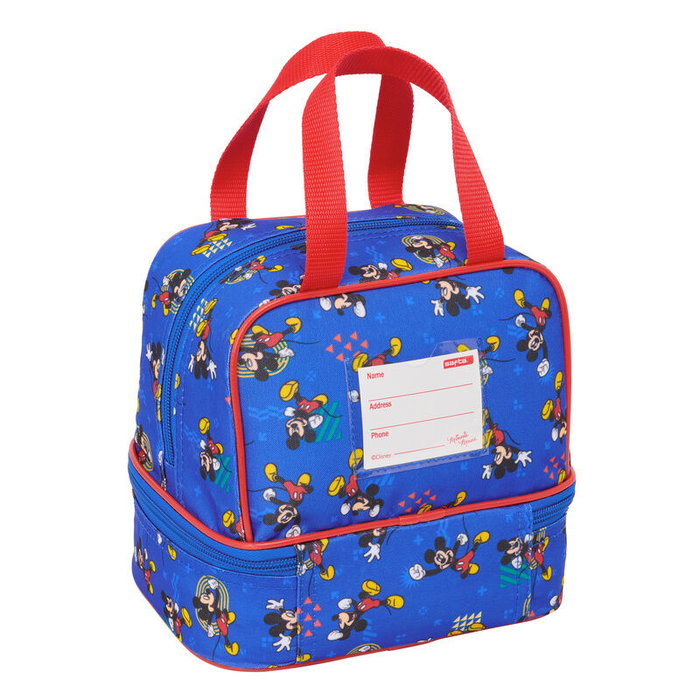 SAFTA Boîte-repas isotherme à glissière Today avec motif Mickey Disney, compartiments multiples, 20 x 15 x 20 cm