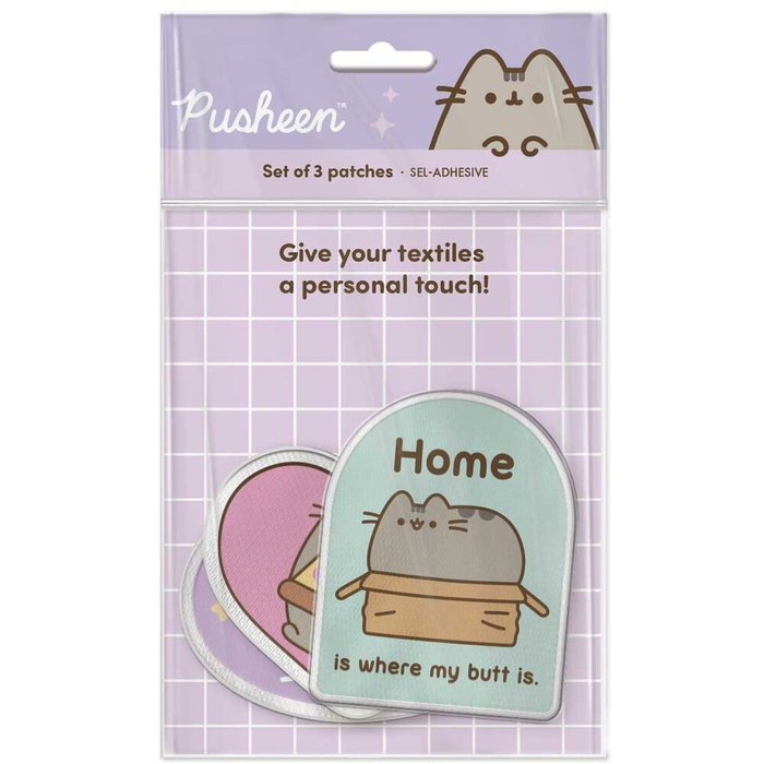 ERIK - Set de 3 Patches Brodés Pusheen en Polyester à Coudre ou à Coller sur Tissu - Différents Modèles