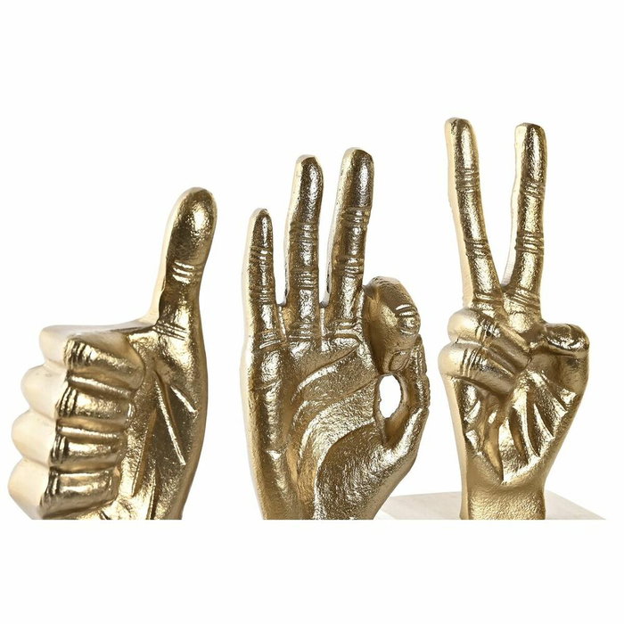 DKD Home Decor Figurine Décorative Mains Loft Blanc Doré