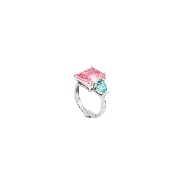 Chiara Ferragni Princess Rainbow Ring YE/BU/PK CZ S12 Chiara Ferragni Princess Rainbow Ring YE/BU/PK CZ S12