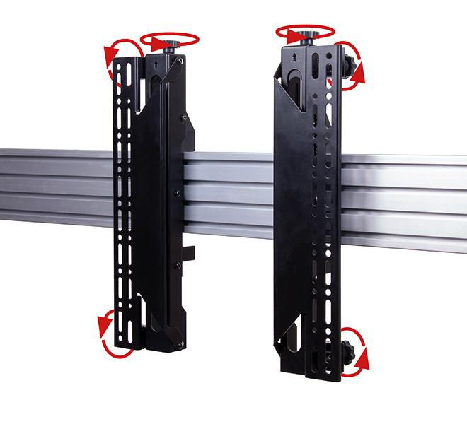 B-Tech Bras d'interface VESA 400 pour écrans plats avec micro-ajustement sans outil pour montage vidéowall - Compatible BT8390 (Paire)