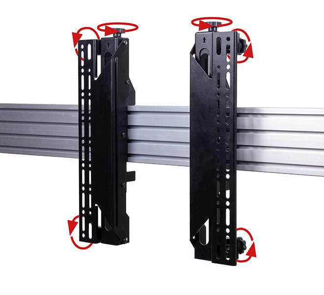 B-Tech Bras d'interface VESA 400 pour écrans plats avec micro-ajustement sans outil pour montage vidéowall - Compatible BT8390 (Paire)