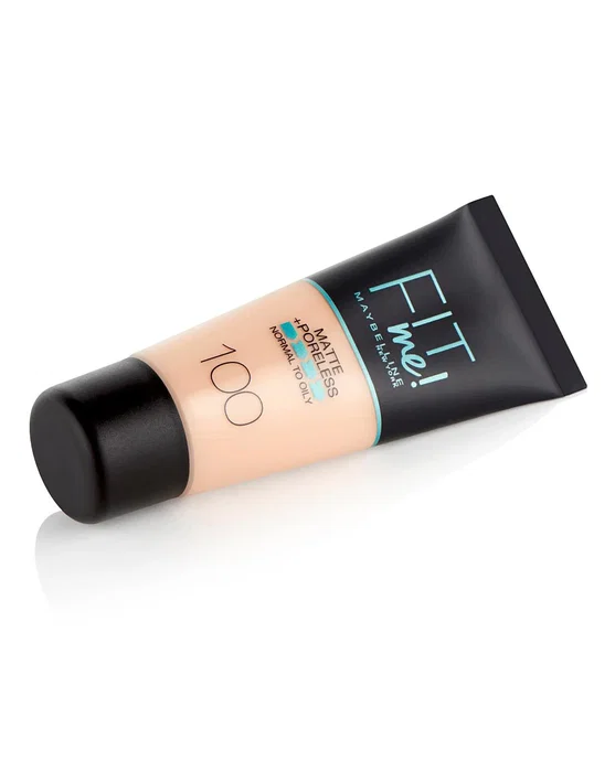 Maybelline Fit Me Matte + Poreless Fond de teint liquide 100 Ivoire chaud, 30 ml