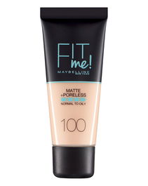 Maybelline Fit Me Matte + Poreless Fond de teint liquide matifiant et lissant 30 ml - Teinte 100 Ivoire chaud pour femme