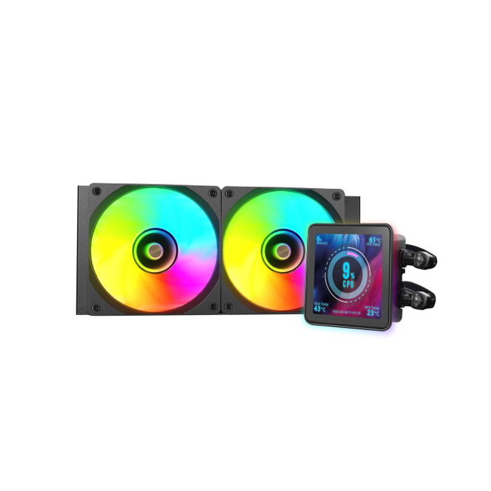 Mars Gaming ML-VISIONPRO240 Kit de Refroidissement Liquide AIO 240mm, Ventilateurs ARGB 120mm, Écran IPS 4" Amovible, jusqu'à 500W TDP, Compatible Intel/AMD
