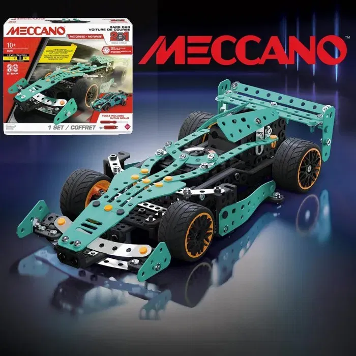 Bandai Meccano APM20108 - Coffret de Construction Voiture de Course 2 en 1 avec 353 Pièces, Inclut Modèle de Formule 1 - Jouet de Construction Mécanique Éducatif à Partir de 10 Ans