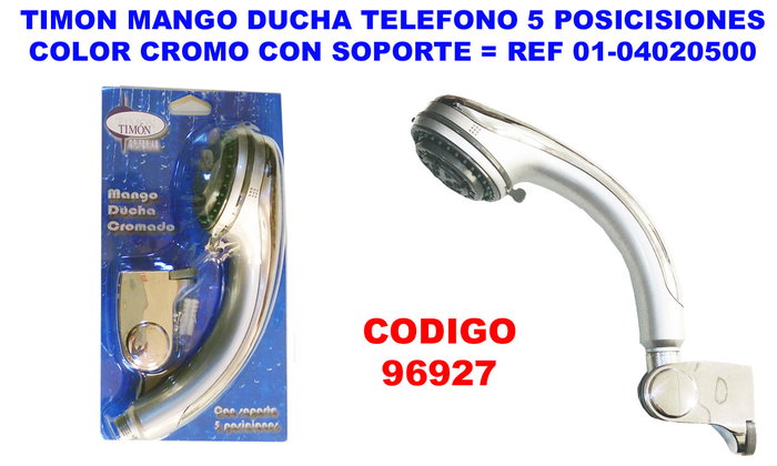 Pluvia Pomme de douche téléphone 5 positions chrome avec support Pluvia Pomme de douche téléphone 5 positions chrome avec support