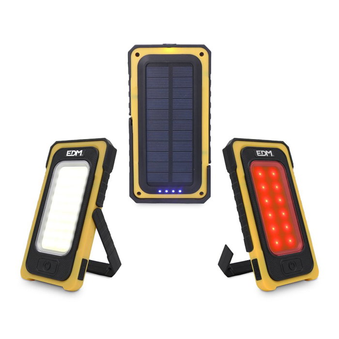 Edm Lampe torche LED solaire rechargeable avec crochet et aimant 10 W 750 lm COB