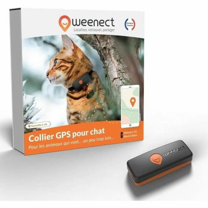 Weenect Traceur GPS pour Chat XS Black Edition 2023 Noir / Orange Weenect Traceur GPS pour Chat XS Black Edition 2023 Noir / Orange