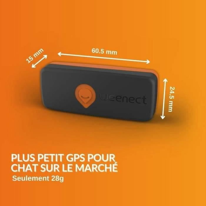 Weenect Traceur GPS pour Chat XS Black Edition 2023 Noir / Orange Weenect Traceur GPS pour Chat XS Black Edition 2023 Noir / Orange