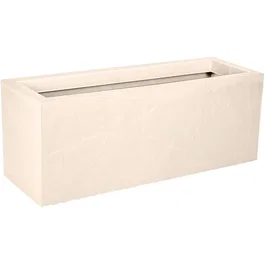 Eda - Volcania Up - Jardinière balconnière 25 L, décor pierre, beige calcaire, 59 x 19,5 x 22,8 cm, intérieur/extérieur