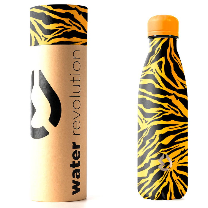 WATER REVOLUTION Cantimplora Tigre Isotherme en Acier Inoxydable 500 ml - Résistante, Sans BPA, Maintient le Froid 24h et le Chaud 12h