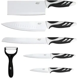 Cecotec Swiss Blanc - Set de couteaux professionnels (6 couteaux + éplucheur)