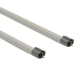 HERRAJES ALK Jeu de 2 tiges rondes pour tiroir casserolier DUCATI, fer gris, 300 mm