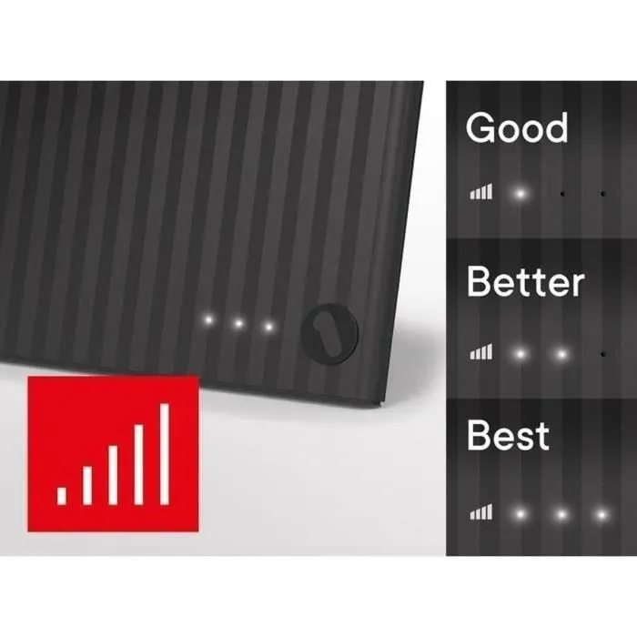 One For All - Antenne d'intérieur amplifiée - Portée de réception 25 km - Compatible Full HD/4K - Indicateur de signal lumineux - Alimentation USB - Filtre 5G