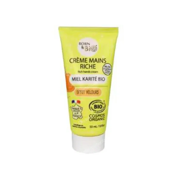 BORN TO BIO Crème Mains Nutritive 50ml Bio - Miel & Karité BORN TO BIO Crème Mains Nutritive 50ml Bio - Miel & Karité