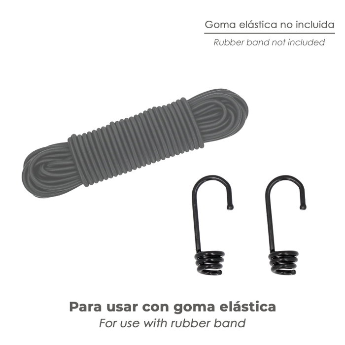 WOLFPACK LINEA PROFESIONAL Lot de 2 crochets pour cordon élastique en acier