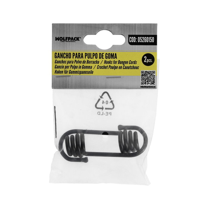 WOLFPACK LINEA PROFESIONAL Lot de 2 crochets pour cordon élastique en acier