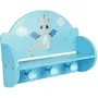 Fun House Léon le Dragon - Étagère portemanteau pour enfant, chambre, bleu, en MDF et pin - Dimensions H. 33 x L. 46 x P. 15 cm