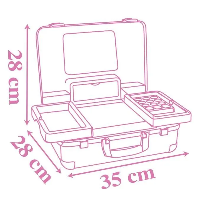 Smoby Valise beauté Disney Princesse avec 13 accessoires (coiffure, onglerie, maquillage) et miroir - Fabrication française