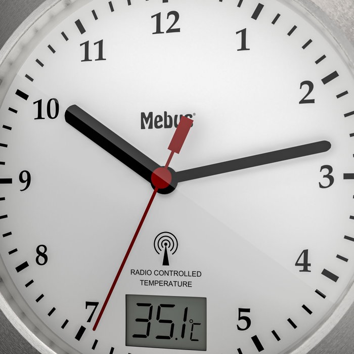 Mebus Horloge de salle de bain radio-pilotée 41124 Mebus Horloge de salle de bain radio-pilotée 41124